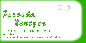 piroska mentzer business card